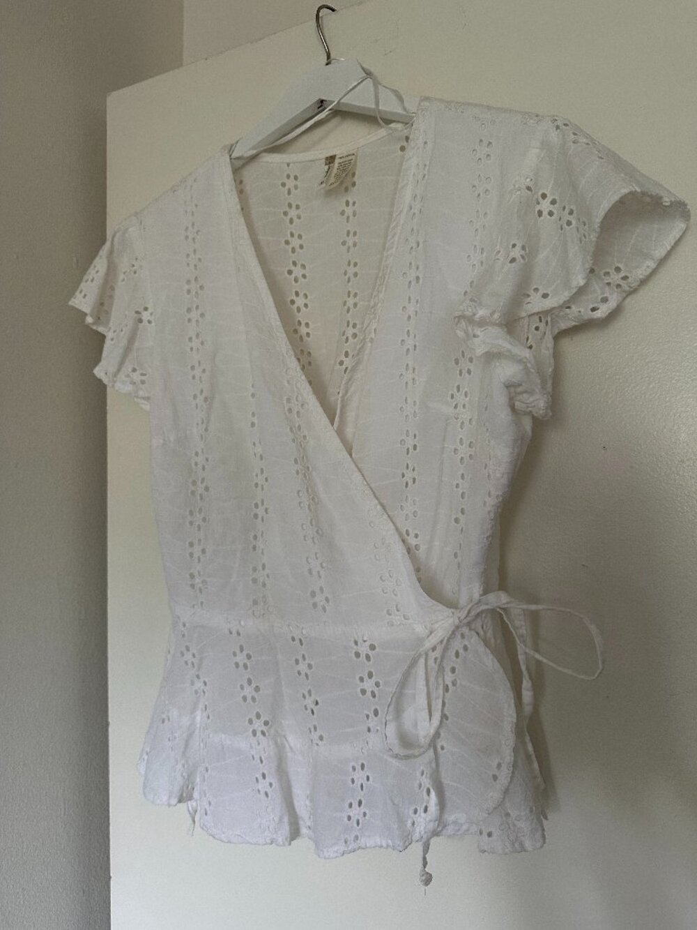 Tie Front Eyelet Blouse